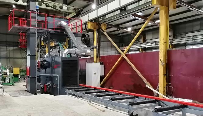 Универсальная Дробеметная установка Ду.1020 для очистки двутавра и сорта фото 1